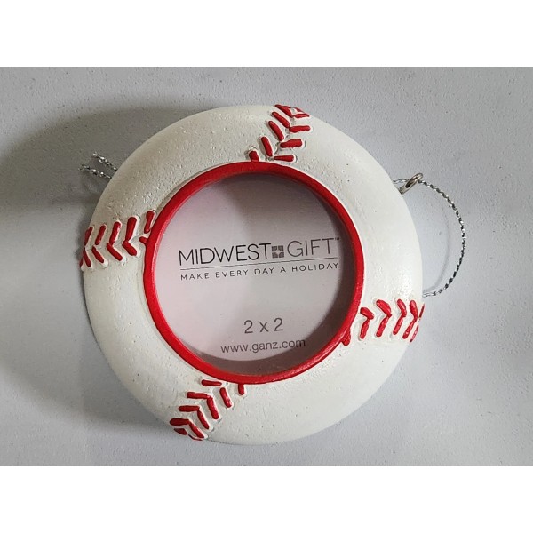 Midwest Sport 2 1/2 x2 1/2 Frame Ornaments - Baseball