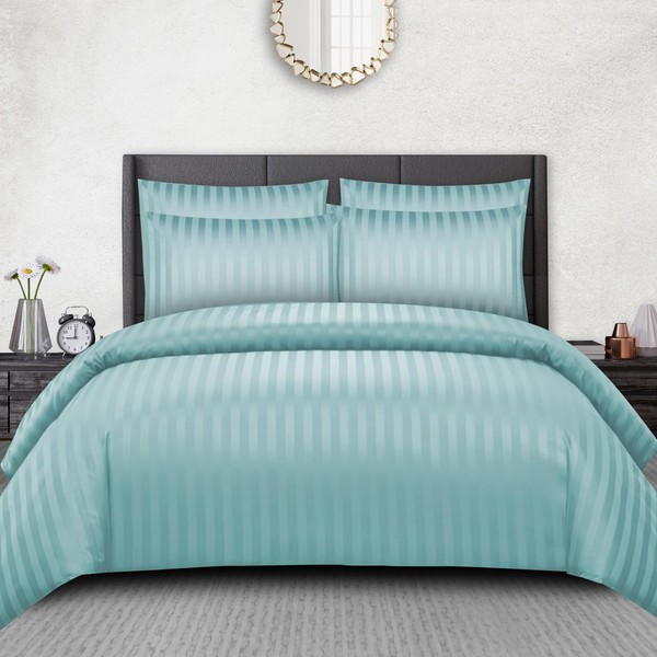 Pamposh Satin Stripe Double Duvet Set - Premium Hotel Quality