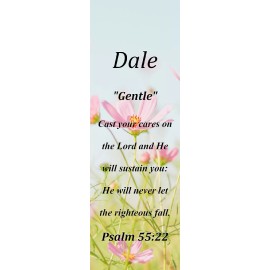 Dale "Gentle" Keepsake Name Meaning Bookmark with Bible Verse and Tassel