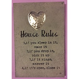 shabby chic house rules plaque