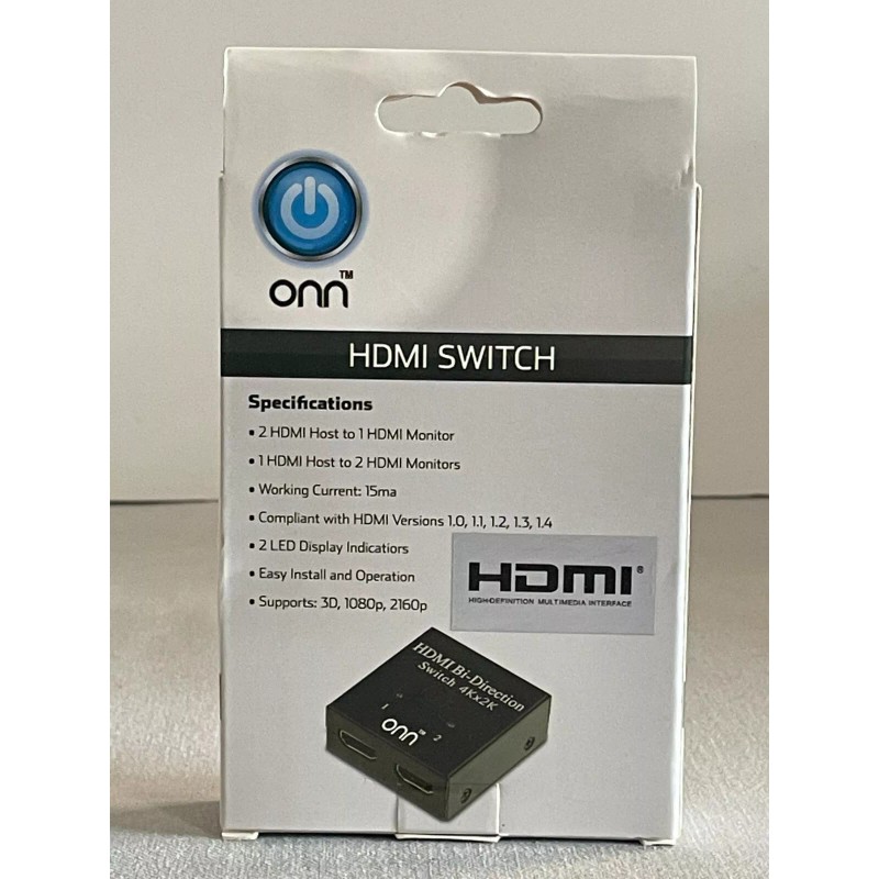 ONN HDMI Bi-Directional Switch 1080P 3D 4K