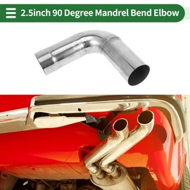 Motoforti 90 Degree Mandrel Exhaust Tube Car Exhaust Pipe Mandrel Bend DIY Custom Tubing Pipe 2.5" OD 7.87" Leg Length 304 Stainless Steel Silver Tone