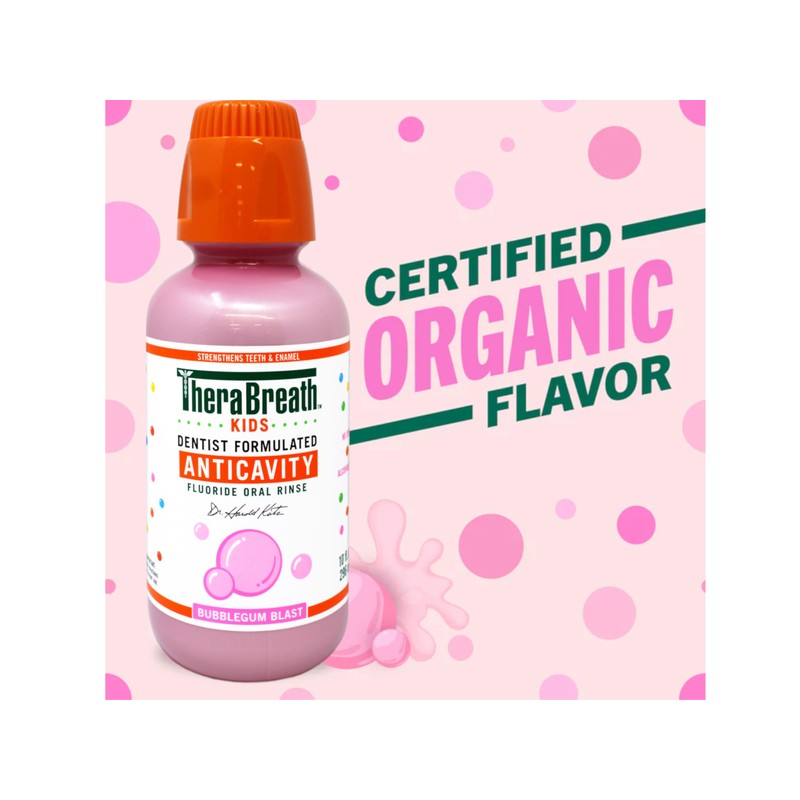 TheraBreath Kids Anticavity Mouthwash, Bubblegum Blast, 10 FL OZ
