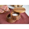 Ironwood Gourmet Double Layer Swivel Salt Cellar Box, Acacia Wood