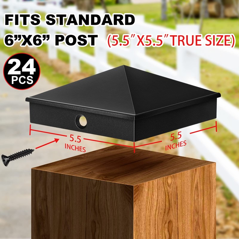 Dunzy Post Caps Aluminum Pyramid Fence Deck Post Caps Cover