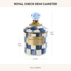 MACKENZIE-CHILDS Royal Check Enamel Canister, Blue-and-White Kitchen Storage Container with