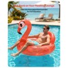 QPAU 43" Flamingo Pool Float, Neon Coral Inflatable Pool Float