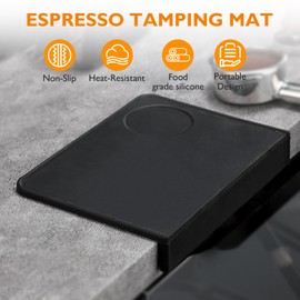 Espresso Tamping Mat Food Grade Silicone Coffee Tamper Mat, Espresso Tamping Station Coffee Pad for Barista Tool Home Kitchen Bar Coffee Shop Espresso Accessory, Waterproof and Non-Slip 7.9x5.9 In