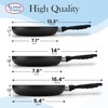 Alpine Cuisine Fry Pan Aluminum 3pc Nonstick Coating, High-Quality Frying