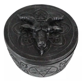 Ebros Gift Knights Templar Pentagram Sabbatic Goat Baphomet Decorative Jewelry Box