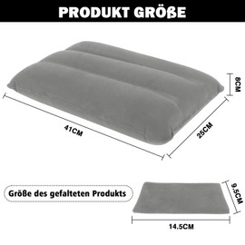 Lollanda Pack of 2 Inflatable Pillows for Beach and Water, Comfortable Camping Pillow, Lightweight, Ergonomic Travel Pillow, Inflatable for Outdoor Travel Hiking