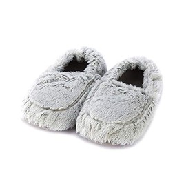 Warmies Vollständig beheizbare Hausschuhe mit französischem Marshmallow-Lavendelduft, Grauer Marshmallow, 35/39 EU