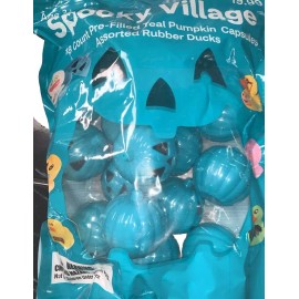 Spooky Village 18ct Pre-filled Teal Pumpkin Capsules With Assorted Toys Gifts