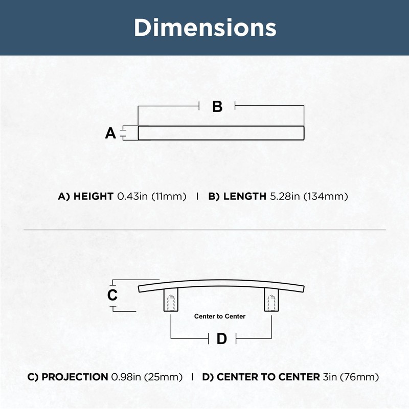 Franklin Brass Subtle Arch (10-Pack) Cabinet Handles 3" Hole Center