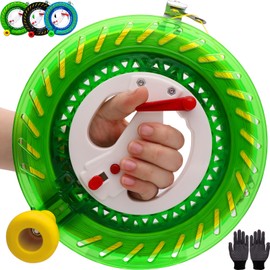 Kite Reel with Upgraded Braking and Anti-Reverse Function, Sizes 8.7'', Kite String in Lengths of 1600 Feet, Large-Size Grip, Any Position Can be Locked, String Spool for Adults and Kids (Green)