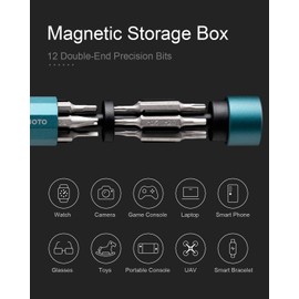 HOTO Precision Screwdriver Sets, 24-in-1 Manual Screwdriver, 24 pcs Tough S2 Steel Bits, Manual Pen Shape (Turquoise)