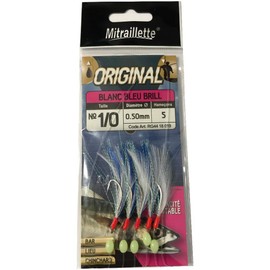 Ragot SALTWATER TERMINAL TACKLE MITRAILLETTE - per unit, Blanc-Bleu Brillant, 50/100, N°1/0, 5