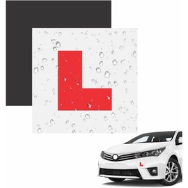 Fully Magnetic L Plates Extra Strong Magnetic Car Sticky Learner Plate Extra Strong & Thick Learner Plates Perfect for New Learners & Drivers Car Accessories Red Colour 18cm X 18cm (2pc)