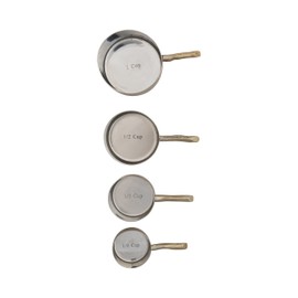 Creative Co-Op 4-Piece Stainless Steel Measuring Cups, Brass