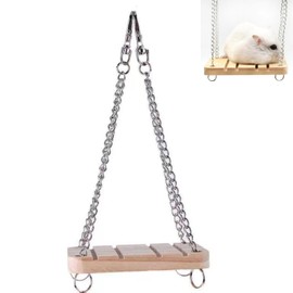 LiJuanWang Hamster Swing, Hanging Bed Hamster, Wooden Swing Hanging Bed, Dental Care, for Guinea Pigs, Chinchillas, Gerbils, Mice, Rats, Mouse