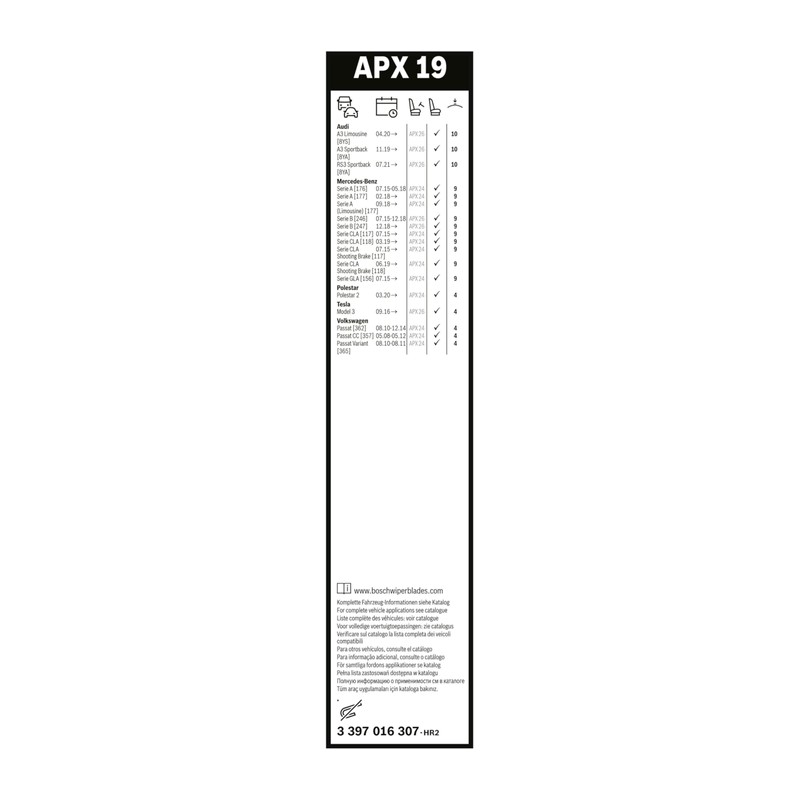 Bosch Automotive Bosch APX19 Aerotwin Windscreen Wiper, Length: 475 mm,