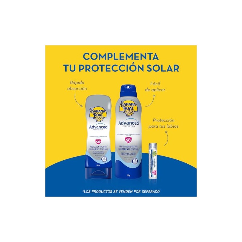 Banana Boat Advanced Protection Protector Solar 50 FPS Loción de