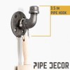 Industrial Pipe Decor Coat Hook Set of 3 - Heavy