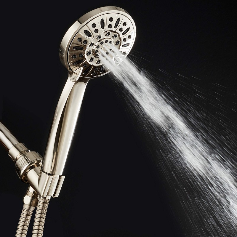 AquaDance High Pressure 6-Setting Full Brushed Nickel 4" Handheld Shower