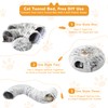 FelRelWel Cat Tunnel Bed with Furry Soft Mat,Cat Donut Tunnels