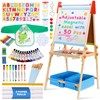 Bpmfkid 3 in 1 Adjustable Kids Art Drawing Easel Set-Sided