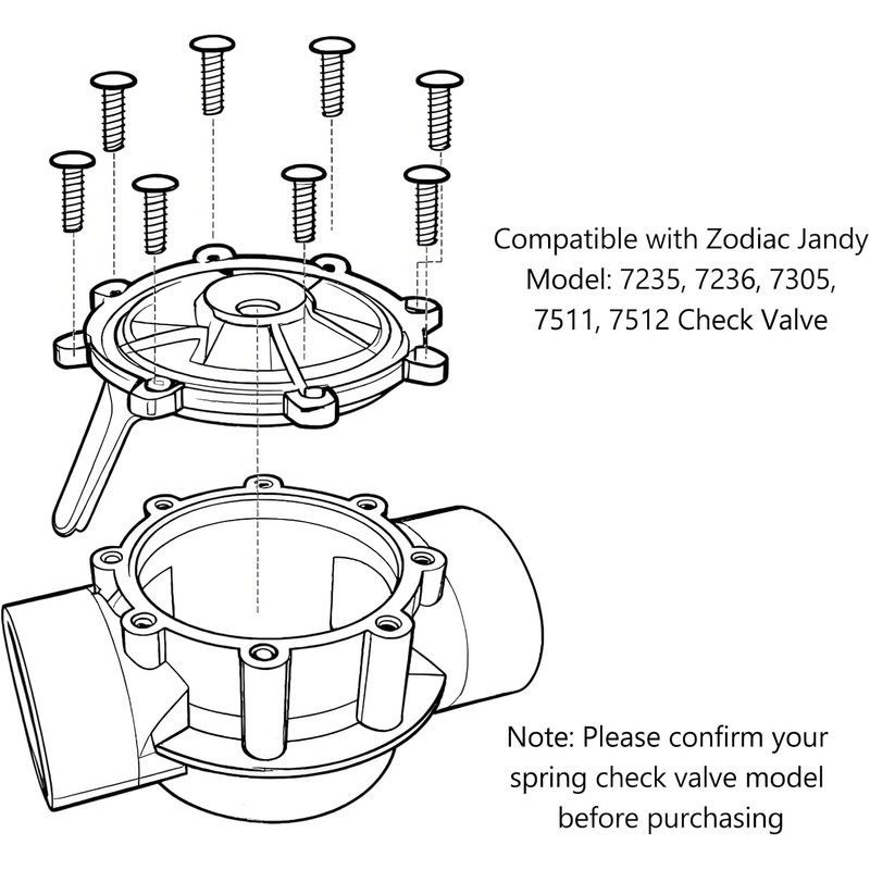 Pool 7056 Check Valve Cover with Flapper Assembly for Jandy
