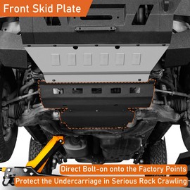 Hooke Road 4Runner Front Skid Plate Compatible with 2010-2024 Toyota 4Runner 5th Gen, Textured Black Steel Offroad Accessories