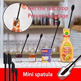 3 Piezas Juego de mini esptulas de maquillaje de silicona para ltima gota, Doble Punta Multifuncional Mini Esptulas, reutilizable, doble extremo,...  