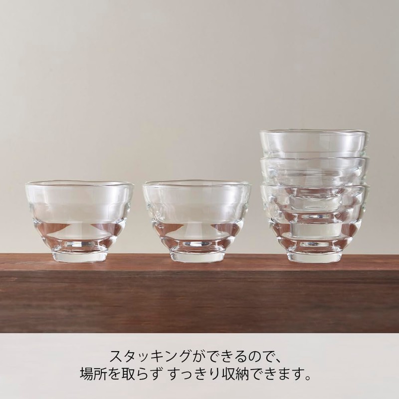 HARIO HU-3012 Heat Resistant Glass Cups, Set of 5, Microwave,
