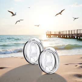 2Pcs Transparent 20 oz Spill Proof Lid Replacement Lids Compatible for YETI 20 oz Tumbler, 10/24 oz Mug and 10 oz Lowball, Travel Spill Proof Cup Lids Covers, Replacement Lids for Tumblers