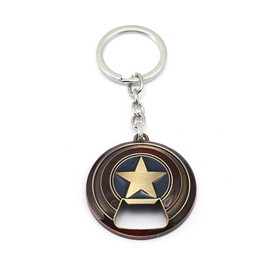 Nidavellir Captain America Keychain Bottle Opener, Shield Bottle Opener Keychain, Captain America Shield Keychain Bottle Opener Shield Key Ring (Bronze)