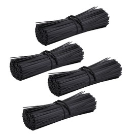 Suwimut 2000 Pieces Plastic Twist Ties, 5 Inches Black Reusable Twisty Ties for Bags, Wires, Cords