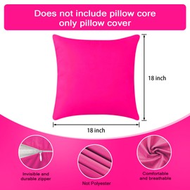 Mindoub 6 PCS Bright Classroom Calm Down Corner Throw Pillowcase 18x18 Inch Square Throw Pillow Covers Reading School Nursery Home Bedroom Playroom Decor Teacher Counselor(Covers Only)