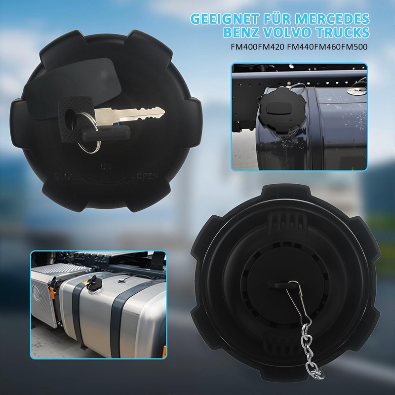 Meyola 80 mm Fuel Cap Black with 2 Keys, Chain