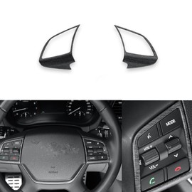 Cnaurda Matte Wood Grain Steering Wheel Trim Control Button Cover Compatible with 2013-2020 Genesis G80 DH Accessories