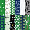 24 Sheet Golf Scrapbook Paper 12" x 12" Golf Pattern