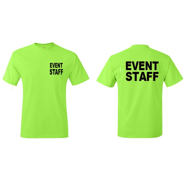 Neon Safety Green Event Security T Shirt Staff Uniform Short