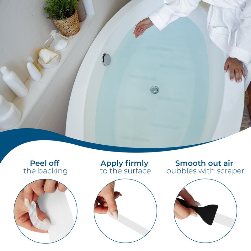 Homergy Anti Slip Shower Stickers 24 PCS, White Non-Slip Shower