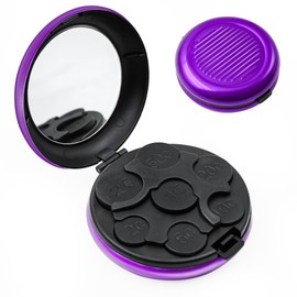 Coin Organizer, Portable Coin Organizer for Car with Mirror, Coin Case Holder for Storage, Pocket Coin Changer Dispenser, Compact Coin Holders(Purple)