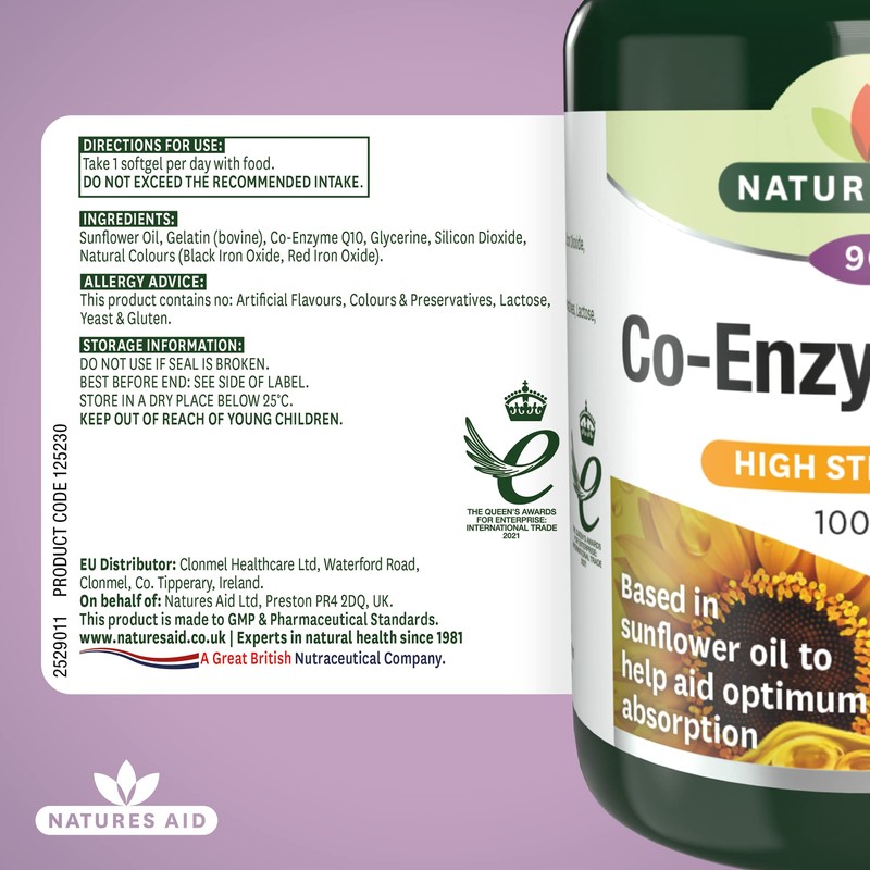 Natures Aid Co-Q-10 Tablets 100mg Pack of 90