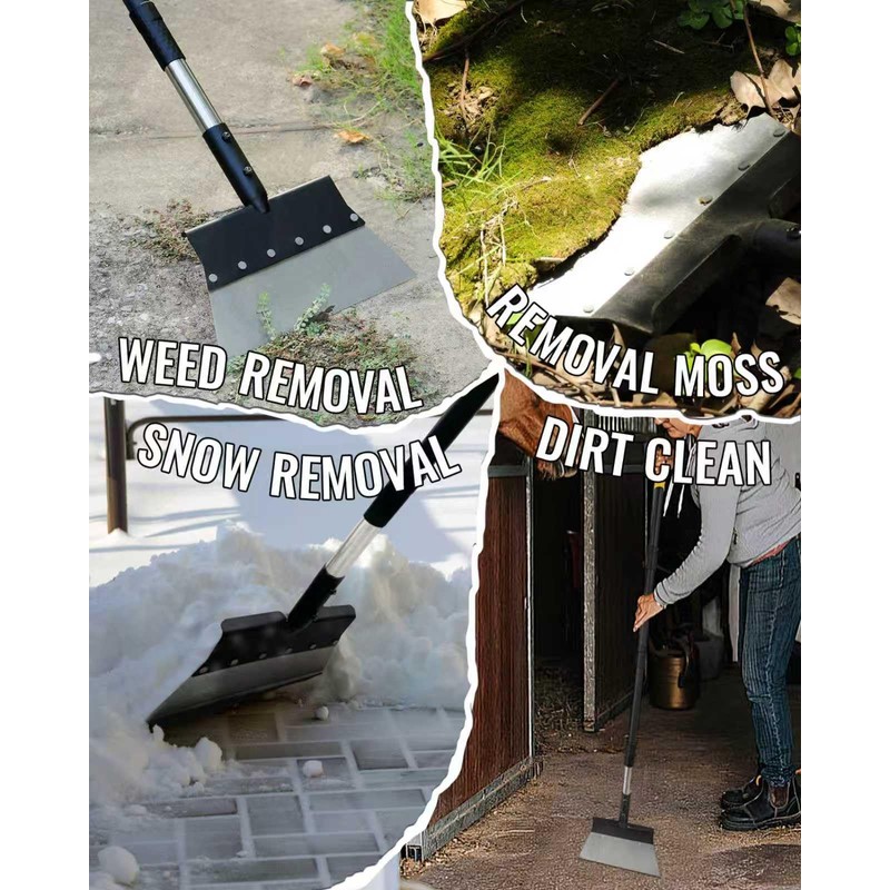 Garden Flat Shovel, Heavy Duty Multifunctional Cleaning Shovel with 60"