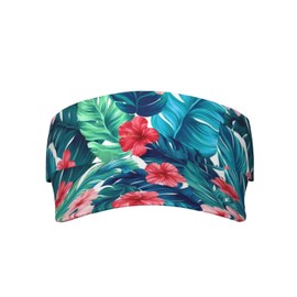 Tropical Floral Sun Visors for Women Golf Hat Adjustable Empty Top Baseball Cap for Summer Outdoor Sports