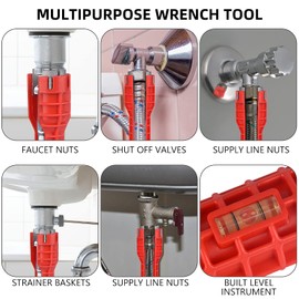 FamEaze 14-in-1 Multi-Functional Wrench for Toilet, Sink, Bathroom, Kitchen Plumbing Installation and Repairs