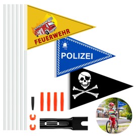 IWTBNOA Pack of 3 Bicycle Bunting for Children, Children's Bicycle Flag, Bicycle Bunting Children, Safety Flag with Mounting Bracket, Bicycle Bunting, Bicycle Pennant for Children's Bicycle Mountain