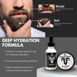 Stonefoot Farms Sandalwood & Vanilla Beard Oil and Balm Set - Beard Growth and Conditioning Kit for Men with Natural Argan & Jojoba Oils, Softens and Strengthens, 1 oz (Pack of 2)